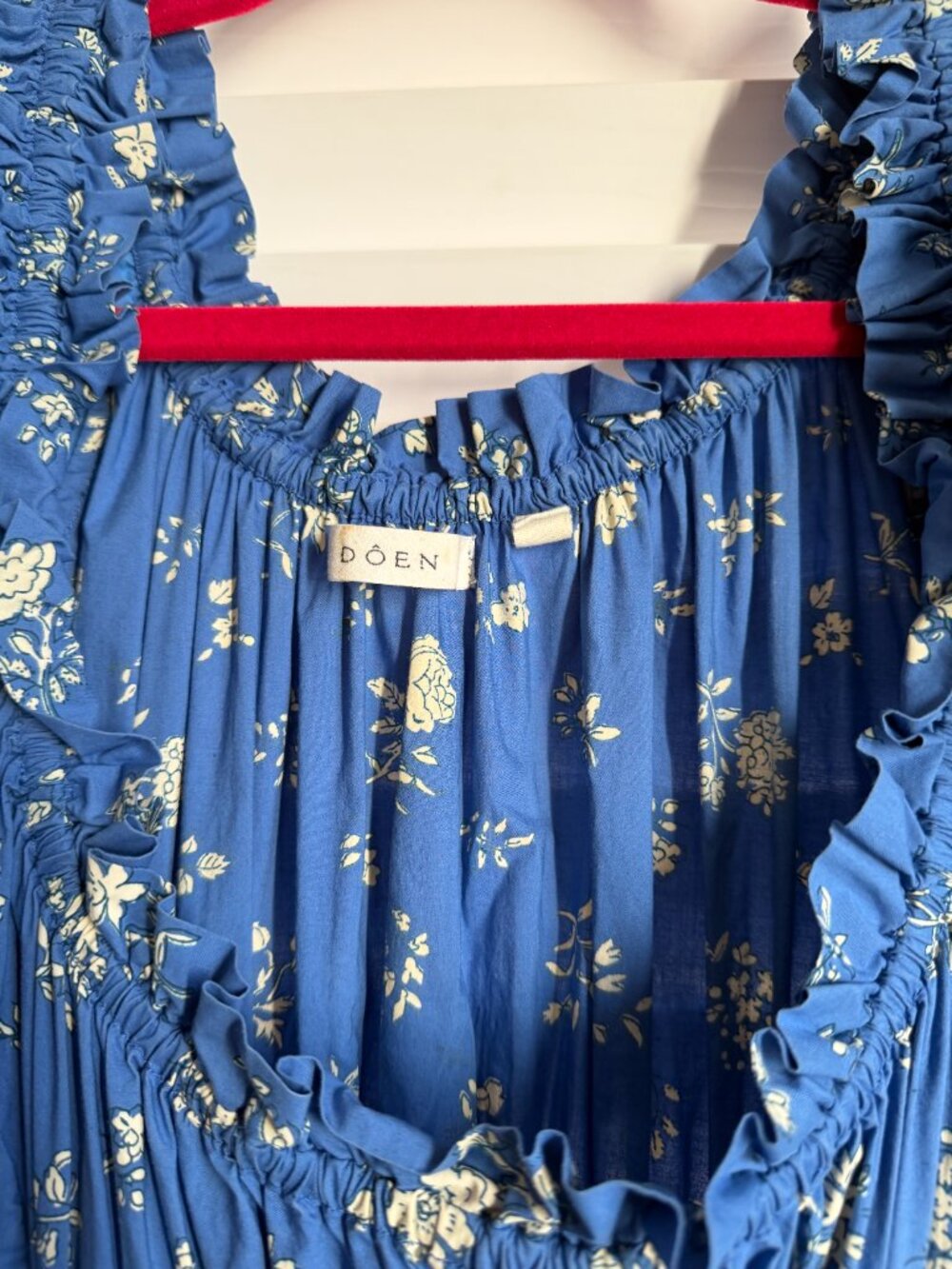 RARE Doen Deia Dress in Blue Bouton De Rose - Picture 5 of 7